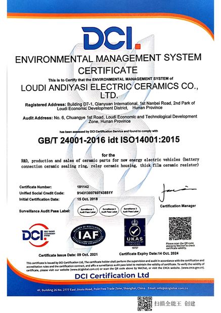 LA CHINE Hunan Antaeus New Materials Co., LTD certifications